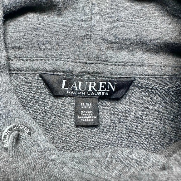 Lauren Ralph Lauren | Women | Gray LRL Embossed Logo Hoodie Sweatshirt | Medium - Picture 6 of 8